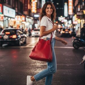 VIA TORNABUONI made in ITALY Genuine Leather Shoulder Bag Tote Bag & Clutch